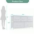thumbnail image 3 of ACCVER 5-Drawer Fabric Dresser for Bedroom, Wood Top TV Stand, Closet and Chest, Clothes Storage Organizer, for Living Room, Apartment, White, 3 of 11
