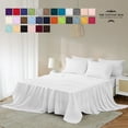 thumbnail image 2 of 100% Pima Cotton Twin Size 4-PCs Sheet Set (Solid, White) Fits 27-30â€ Deep Pocket, 600 Series Sateen Weave, 2 of 5