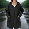 thumbnail image 5 of TrendOFT Womens Waterproof Raincoat Lightweight Rain Jacket Hooded Windbreaker with Pockets for Outdoor Black XXXXXXL, 5 of 6