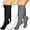 Black White Gray, variant on 3 Pairs Medical Sport Plus Size Compression Socks - 20-30mmHg Graduated Knee-High Support for Men & Women, Ideal for Soccer, Running, and Nurses