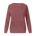 thumbnail image 4 of HOMBOM Casual Sweatshirt for Women with Pocket Crew Neck Pullover Lightweight Rose Gold Long Sleeve Womens Tops, 4 of 5