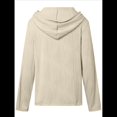 thumbnail image 4 of Sudadera con Capucha para Mujer, Informal, Holgada, de Larga, con Cuello en V y Botones, para Otoño. Albaricoque XL, 4 of 5