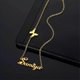 thumbnail image 4 of Collar personalizado con nombre de VishowCo, cadena de oro de acero inoxidable, corona de amor, mariposa, placa con nombre, collares para niña, el mejor regalo, 45 cm, estilo 3, código de modelo plat, 4 of 5