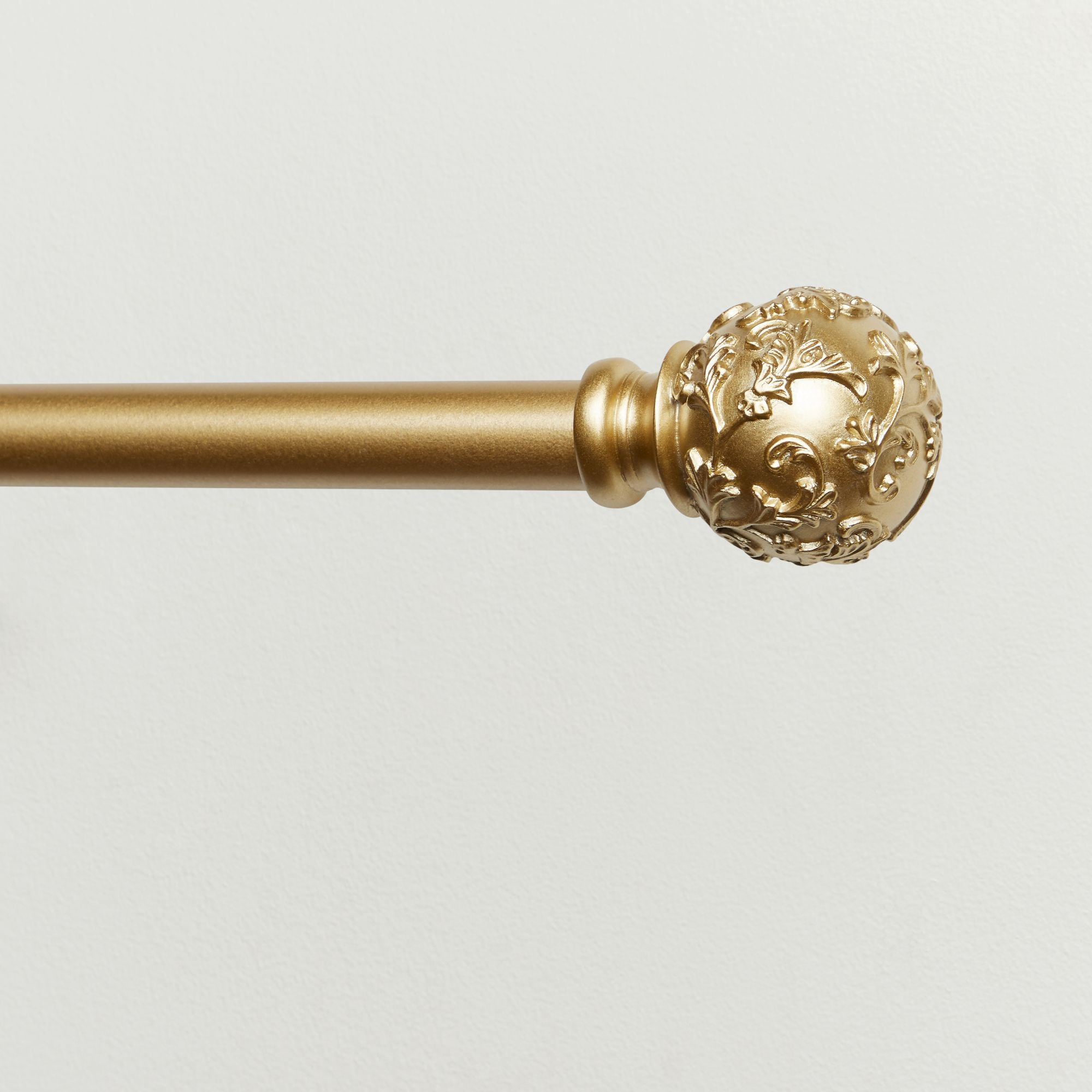 Exclusive Home Vine 1" Curtain Rod and Finial Set, Adjustable 36"-72", Gold