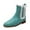 Turquoise, variant on XYD Women Round Closed Toe Chelsea Boots Side Elastic Furry Fireside Ankle Booties Cold Weather Flat Shoes Size 7 Magenta