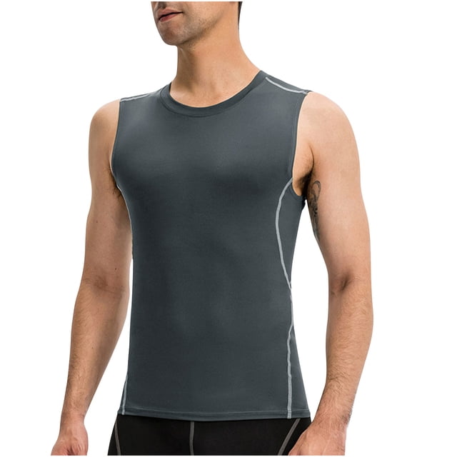 pstuiky Camisetas interiores de tirantes para hombre, Camiseta deportiva ajustada de color liso para hombre, moderna, para tiempo libre y fitness Chaleco para hombre s