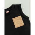 thumbnail image 4 of 2Pcs Baby Boy Summer Outfits, Sleeveless Pocket Tank Tops Striped Pocket Shorts Set, 4 of 6