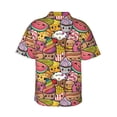 thumbnail image 3 of Balery Fruit-Flavored Ice-Cream Print Men's Hawaiian Shirts Short Sleeve Beach Shirt Relaxed Fit Vacation Button Down Shirts-X-Large, 3 of 9