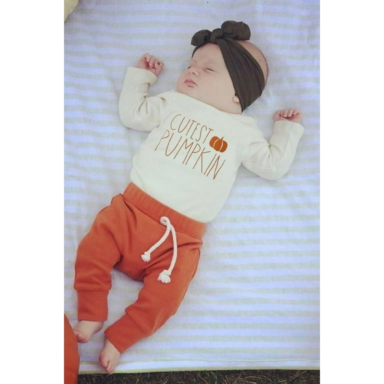 My First Halloween Baby Boy Outfits Pumpkin Romper Bodysuits Pants
