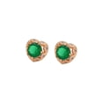 thumbnail image 1 of Aretes Broquel Corazón Con Esmeralda y Swarovski Oro 18K Lam dorado Unitalla, 1 of 7