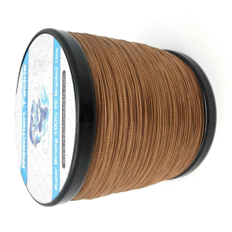 Reaction Tackle Braided Fishing Line- NO FADE Timber Brown 