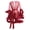 Claret, variant on Luxurious Women's See Through Mesh Kimono Robe Faux Furs Trim Long Sleeve Chemise Dressing Gown Sheer Lingerie Sleepwear