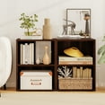 thumbnail image 4 of Topbuy 2-Tier Storage Night Stand Open Display Shelf MDF End Table Walnut, 4 of 9