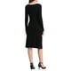 thumbnail image 3 of Vestidos de suéter de color contrastante para mujeres Inspire Chic, vestido midi de punto de manga larga en negro, 3 of 5