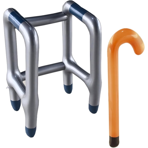 4E's Novelty Inflatable Walker & Cane Set – Costume Prop for 100 Days of School, Parties