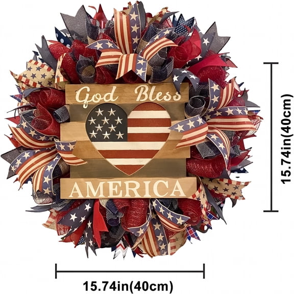 XIBUFE 250Th Anniversary Patriotic Wreath,Memorial Wreaths 3D Eagle Wreaths for Front Door,Red White and Blue Wreath All-Weather Farmhouse Outdoor Holiday Decoration