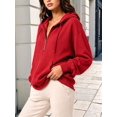thumbnail image 5 of Women'S Hoodies Fall Fashion Outfits Workout Sweatshirts Y2k Winter Zip Up Jackets Oversized Tops Red XXL, 5 of 7