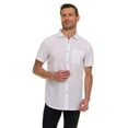 thumbnail image 5 of Canada Weather Gear Men’s Seersucker Button-Down Shirt – Short Sleeve Solid Textured Short Sleeve Shirt with Chest Pocket, 5 of 11