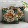 thumbnail image 3 of Nawypu Boho Pillow Covers, Persian Carpet Red Blue Vintage Throw Pillow Cover Antique Ethnic Decorative Red Blue Pillow Cases Home Decor Square Linen Pillowcase, 3 of 5