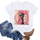 thumbnail image 1 of Fiudx Liquidación de Ofertas Flash Blusa de Manga Corta con Estampado de Moda para Mujer, Divertida Camiseta con Cuello Redondo, 1 of 3