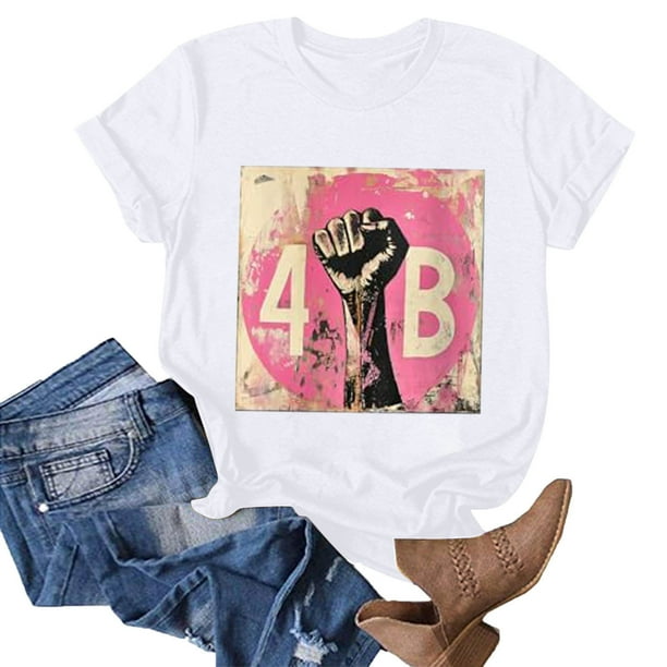Fiudx Liquidación de Ofertas Flash Blusa de Manga Corta con Estampado de Moda para Mujer, Divertida Camiseta con Cuello Redondo