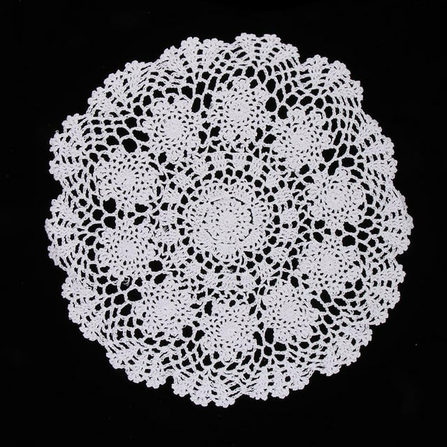 Abbracc Napperons en Coton Crochet Nénuphar Blanc 40cm