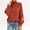 Brick red, variant on Fall Winter Women Long Sleeve Cable Knit Sweater Batwing Turtleneck Pullover