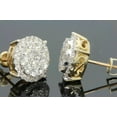 thumbnail image 2 of Forever Jewels 2.20 Carat Round Brilliant Cut D/VVS1 Moissanite Cluster Stud Earrings in 14K Yellow Gold Plated Sterling Silver, 2 of 4
