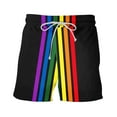 thumbnail image 4 of Lovskoo Men's Beach Board Shorts Summer 2024 Holiday Printing Lgbt Print Casual Comfort Vacation Pride Half Shorts with Drawstring Pocket Black L, 4 of 9
