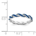 thumbnail image 5 of Sterling Silver Stackable Expressions Blue Enamel Braided Ring Size 5, 5 of 5