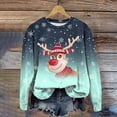 thumbnail image 2 of Futezty Christmas Hoodless Sweatshirt Deer Print Crewneck Fit Pullover Tops Long Sleeve Fashion Loose Blouse Casual, 2 of 4