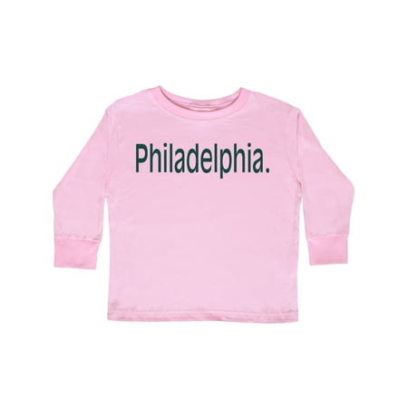 

Inktastic Philadelphia in Dark Blue Text Gift Toddler Boy or Toddler Girl Long Sleeve T-Shirt