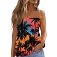 thumbnail image 1 of OIOLOYJM Womens Tube Top Spring Cute Strapless Palm Tree Peplum Top Backless Beach Ruffle Party Shirts Orange M, 1 of 4