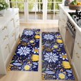 thumbnail image 4 of Kitchen Rugs Sets Of 2,Pioneer Flower Floral Print Pattern Anti Fatigue Kitchen Mat Rugs Non Slip Washable,Decorative Kitchen Floor Mats for Kitchen,Sink,Laundry,17"X47", 4 of 5