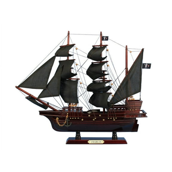 Handcrafted Model Ships CHARLES 20 John Halseys Charles Pirate Ship 20 in. Decorative Tall Model Ship
