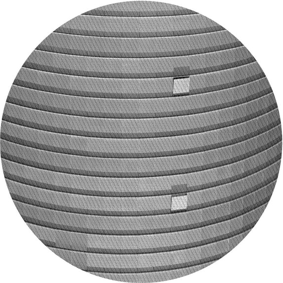 Ahgly Company Indoor Round Patterned Ash Gray Area Rugs, 8' Round