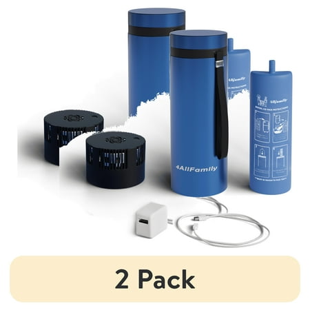 (2 pack) 4ALLFAMILY Explorer 72 Hours Insulin Cooler TSA Approved USB Charger Biogel 1-7 Pens & Vials, Blue