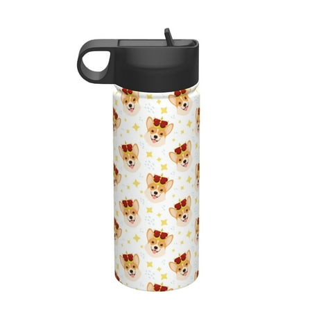 

Ocsxa Funny Corgi Print 18 oz Insulated Water Bottle With Straw Stainless Steel Sports Water Cup Flask Wide Mouth Travel Thermal Mug for Home Office or Car