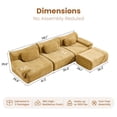 thumbnail image 2 of 118" Modular Cloud Sectional Sofa with Ottoman, Curved Modern Couch with Deep Seat, Compression Fabric Sectional Sofa for Living Room, Yellow, 2 of 8