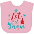 thumbnail image 3 of Inktastic Let It Snow, Snowflakes, Trees, Christmas, Xmas Boys or Girls Baby Bib, 3 of 4