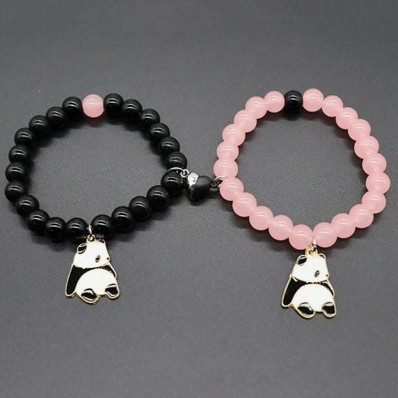 EGNMCR Natural Beaded Heart Magnetic Bracelets For Men And Women Elastic Jewelry Bracelet Bracelet