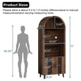 thumbnail image 6 of HSUNNS 71"Farmhouse Tall Wine Bar Cabinet, Tall Arched Display Cabinet with Door & Glass Holder, Freestanding Cupboard Storage Cabinet, for Living Room, Kitchen, Brown, 6 of 7