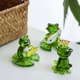 thumbnail image 3 of Micro Music Crown Frog Playing Cornet Saxophone Drum Playing Lute Cucurbit Flute Modeling Glass Ornament, 3 of 5