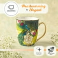 thumbnail image 4 of Christian Art Gifts Large Ceramic Peacock Scripture Coffee & Tea Mug for Women: Blessed - Inspirational Bible Verse Non-toxic Drinkware w/ Gold Accents, Green, Teal & White Multicolor Floral, 14 oz., 4 of 6
