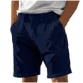 thumbnail image 2 of WQNVRNR Men's Corduroy Shorts- Button Casual Pockets Summer Sports Shorts Navy Size M, 2 of 6