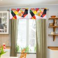 thumbnail image 3 of Yayeee Kitchen Valance Rod Pocket 54" x 18" Living Room Window Curtain, Purple Triangles, 3 of 6