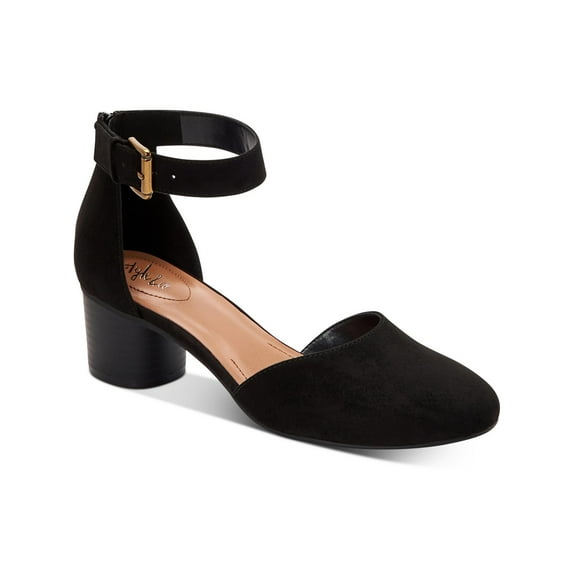 Style & Co. Womens Alinaa  Block Heel Microsuede Ankle Strap
