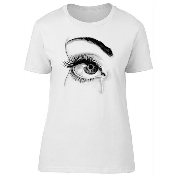 Crying Eye Sketch T-Shirt Women -Image by Shutterstock, Female XX-Large