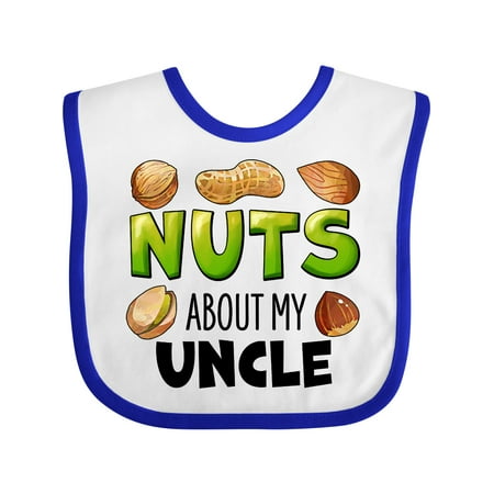 

Inktastic Nuts About My Uncle Peanut Almond Pistachio Gift Baby Boy or Baby Girl Bib