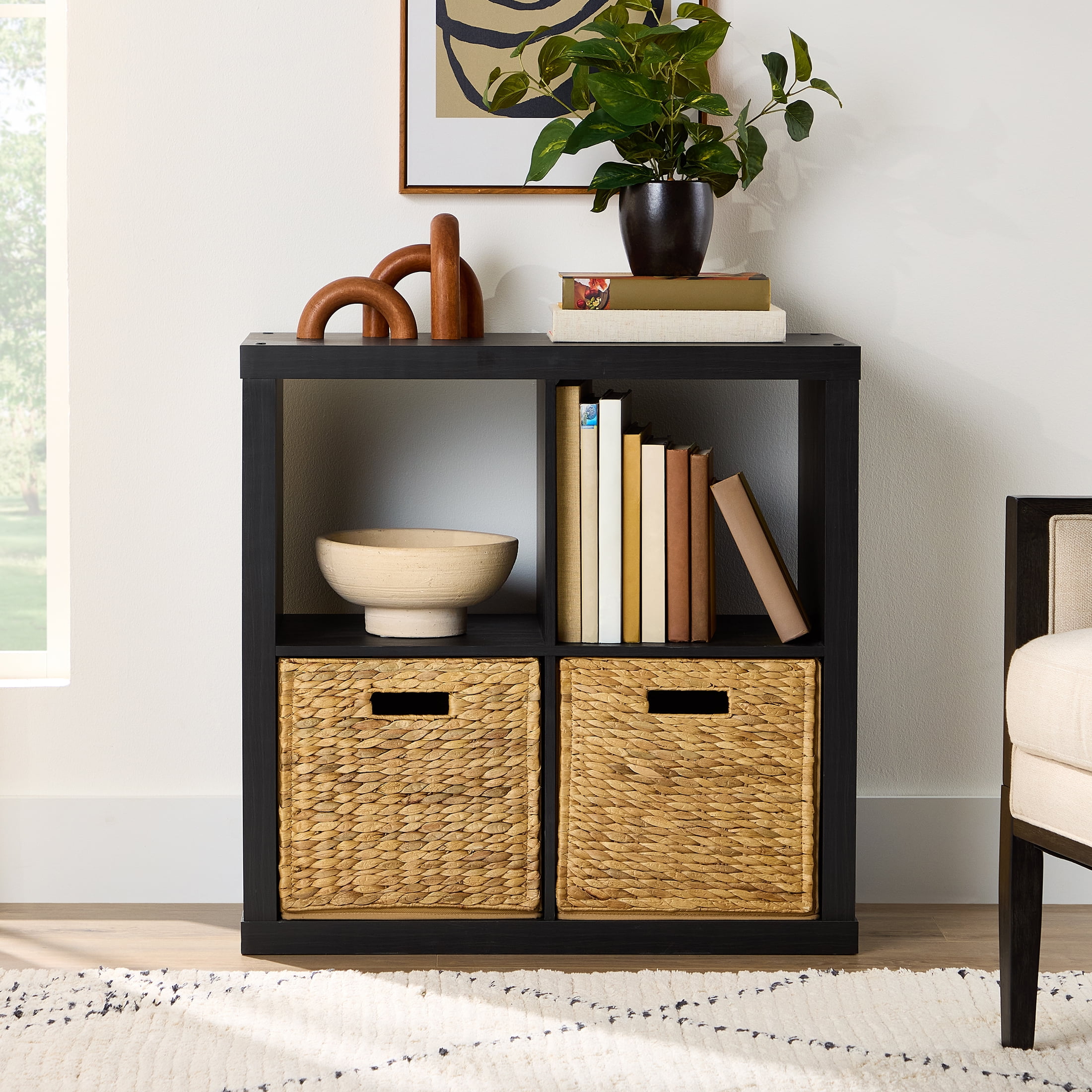 Better Homes & Gardens 4 Cube Storage Organizer, Charcoal